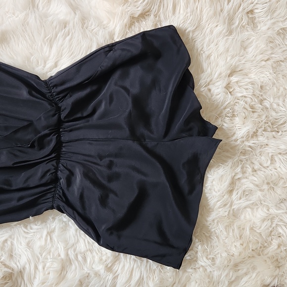 Aritzia Babaton EUC XS 100% real silk black romper - Picture 7 of 16